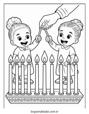 Kwanzaa boyama sayfası – el becerilerini geliştirir, boyama çalışması