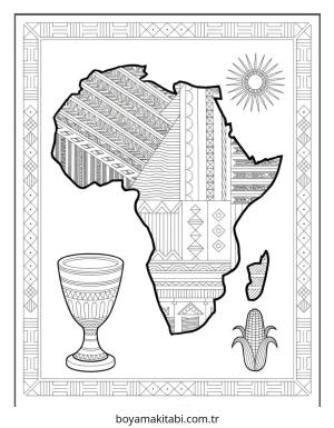 Kwanzaa boyama sayfası – okul öncesi, evde etkinlik