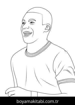 Kylian Mbappe boyama sayfası – sanatsal çalışma, çocuklar için
