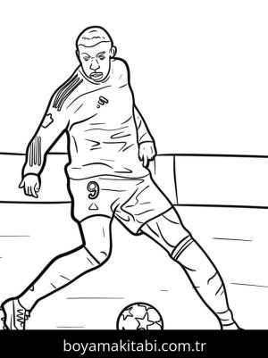 Kylian Mbappe boyama sayfası – boyama çalışması, yaratıcılığı geliştirir