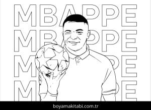 Kylian Mbappe boyama sayfası – keyifli zaman, renkli çizimler