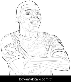 Kylian Mbappe boyama sayfası – keyifli zaman, renkli çizimler