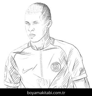 Kylian Mbappe boyama sayfası – boyama etkinliği, çocuk aktivitesi