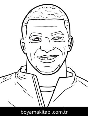 Kylian Mbappe boyama sayfası – eğlenceli etkinlik, el becerilerini geliştirir