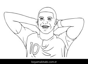 Kylian Mbappe boyama sayfası – sevimli karakter, sanatsal çalışma