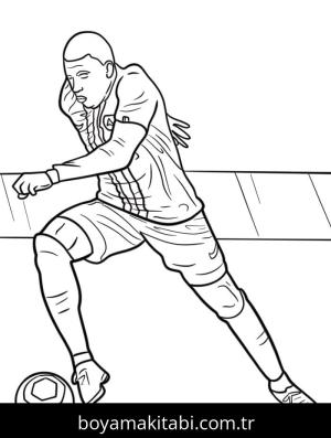 Kylian Mbappe boyama sayfası – eğitici aktivite, yaratıcılık