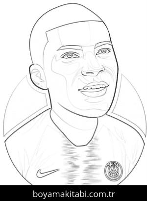 Kylian Mbappe boyama sayfası – PDF indir, sevimli karakter