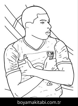 Kylian Mbappe boyama sayfası – boyama çalışması, yaratıcılığı geliştirir