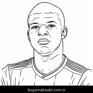 Kylian Mbappe boyama sayfası – çocuk aktivitesi, PDF indir