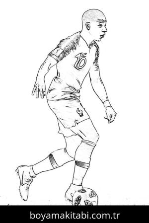 Kylian Mbappe boyama sayfası – el becerilerini geliştirir, boyama çalışması