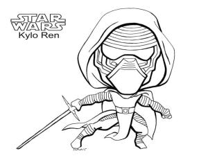 Kylo Ren boyama sayfası,  coloring page, Sevimli Kylo Ren, 