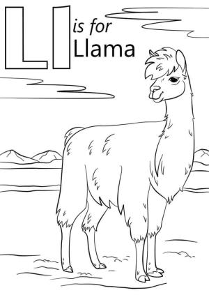 L Harfi boyama sayfası,  coloring page, Lama Harfi L, 