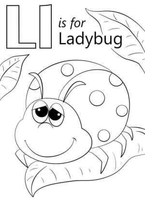 L Harfi boyama sayfası,  coloring page, Uğur Böceği Harfi L, 