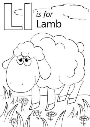 L Harfi boyama sayfası,  coloring page, Kuzu Harf L, 