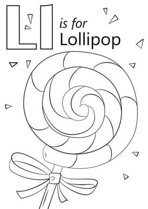 L Harfi boyama sayfası,  coloring page, Piruleta Letra L, 