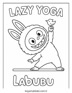 Labubu boyama sayfası – basit çizim, kolay boyama