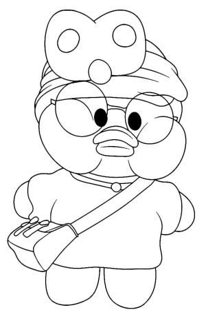 Lalafanfan Duck boyama sayfası,  coloring page, Lalafanfan Duck uyku maskesi ile, 