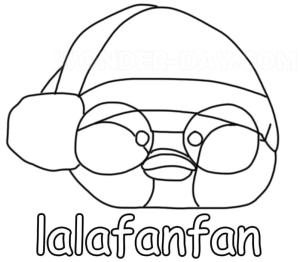 Lalafanfan Duck boyama sayfası,  coloring page, Noel Baba Şapkalı Lalafanfan Duck, 