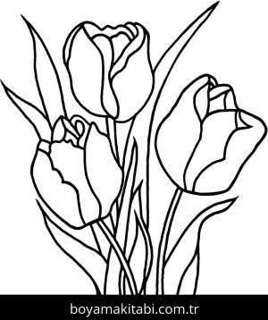 Lale boyama sayfası – el becerilerini geliştirir, boyama çalışması