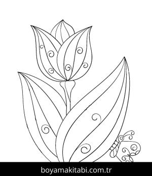 Lale boyama sayfası – boyama etkinliği, çocuk aktivitesi