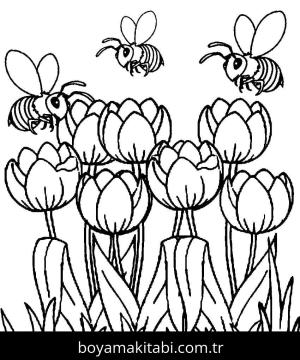 Lale boyama sayfası – PDF indir, sevimli karakter