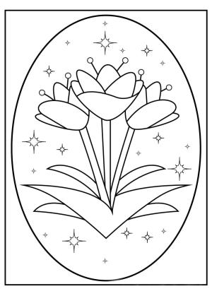 Lale boyama sayfası,  coloring page, Lale daire Içinde, 