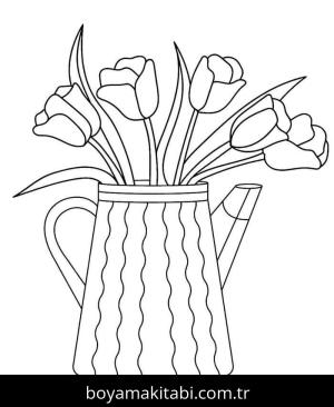Lale boyama sayfası – ücretsiz yazdır, boyama etkinliği