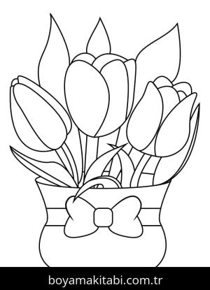 Lale boyama sayfası – boyama çalışması, yaratıcılığı geliştirir
