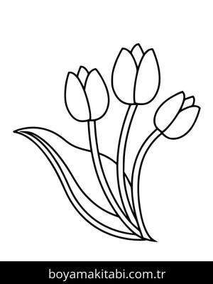Lale boyama sayfası – çocuk aktivitesi, PDF indir