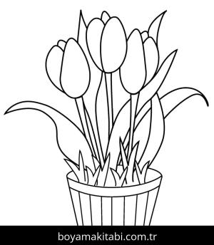 Lale boyama sayfası – eğlenceli etkinlik, el becerilerini geliştirir