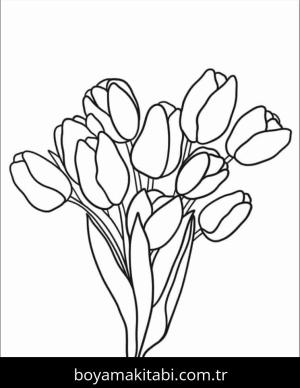 Lale boyama sayfası – çocuklar için, çizgi film temalı