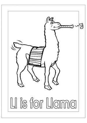 Lama boyama sayfası,  coloring page, Ll, Lama içindir, 