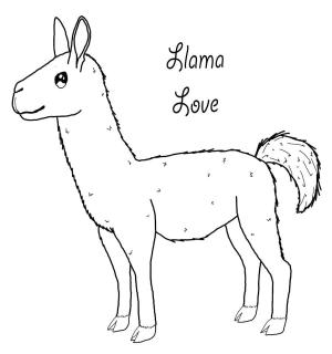 Lama boyama sayfası,  coloring page, Lama Aşkı, 