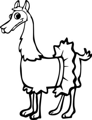 Lama boyama sayfası,  coloring page, Etekli Lama, 