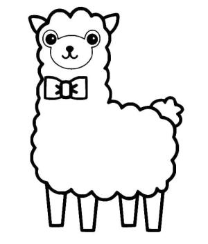 Lama boyama sayfası,  coloring page, Sevimli Kolay Lama, 