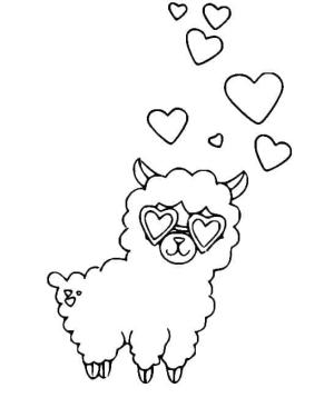 Lama boyama sayfası,  coloring page, Lama’yı seviyorum, 