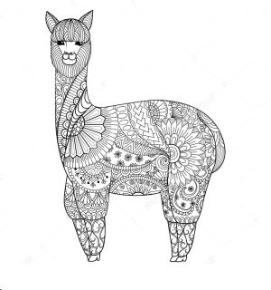 Lama boyama sayfası,  coloring page, Alev Mandalası, 