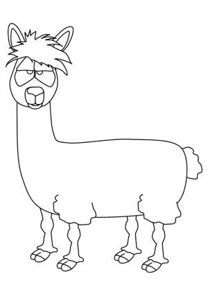 Lama boyama sayfası,  coloring page, Stupid Llama, 