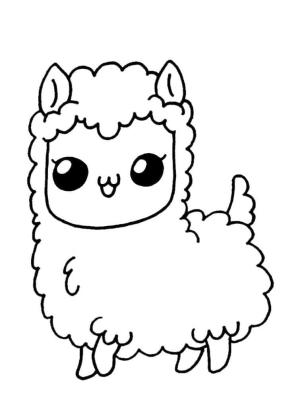 Lama boyama sayfası,  coloring page, Yazdırılabilir Kawaii Lama, 