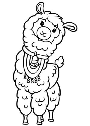 Lama boyama sayfası,  coloring page, Meraklı Lama, 