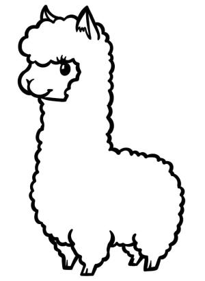 Lama boyama sayfası,  coloring page, Kawaii Lama, 