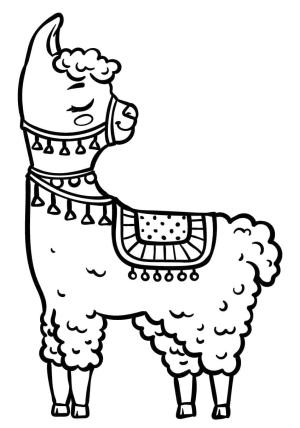 Lama boyama sayfası,  coloring page, Güzel Lama Baskı, 