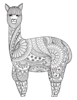 Lama boyama sayfası,  coloring page, Lama Antistres, 