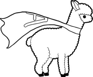 Lama boyama sayfası,  coloring page, Süper Lama, 