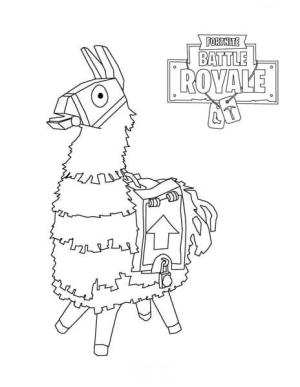 Lama boyama sayfası,  coloring page, Lama Pinataları Fortnite, 