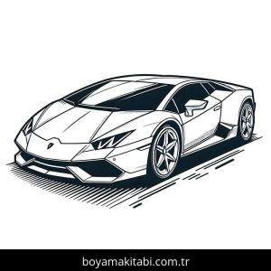 Lamborghini boyama sayfası – çocuklar için, çizgi film temalı