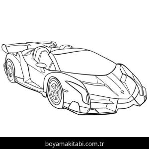 Lamborghini boyama sayfası – el becerilerini geliştirir, boyama çalışması