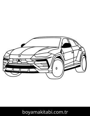 Lamborghini boyama sayfası – çocuk aktivitesi, PDF indir