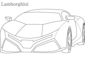 Lamborghini boyama sayfası, coloring page, Basit Lamborghini çizimi,