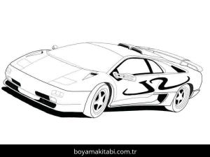 Lamborghini boyama sayfası – eğlenceli etkinlik, el becerilerini geliştirir